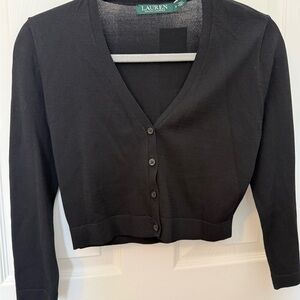 Lauren Ralph Lauren Black Cardigan Sweater, NWT